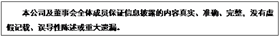 文本框: 本公司及董事会全体成员保证信息披露的内容真实、准确、完整，没有虚假记载、误导性陈述或重大遗漏。